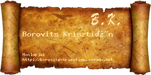 Borovits Krisztián névjegykártya